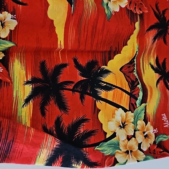 VTG HINALEA Made in Hawaii Girls Palm Tree Hibiscus Tie Back Sun Dress - Picture 7 of 8